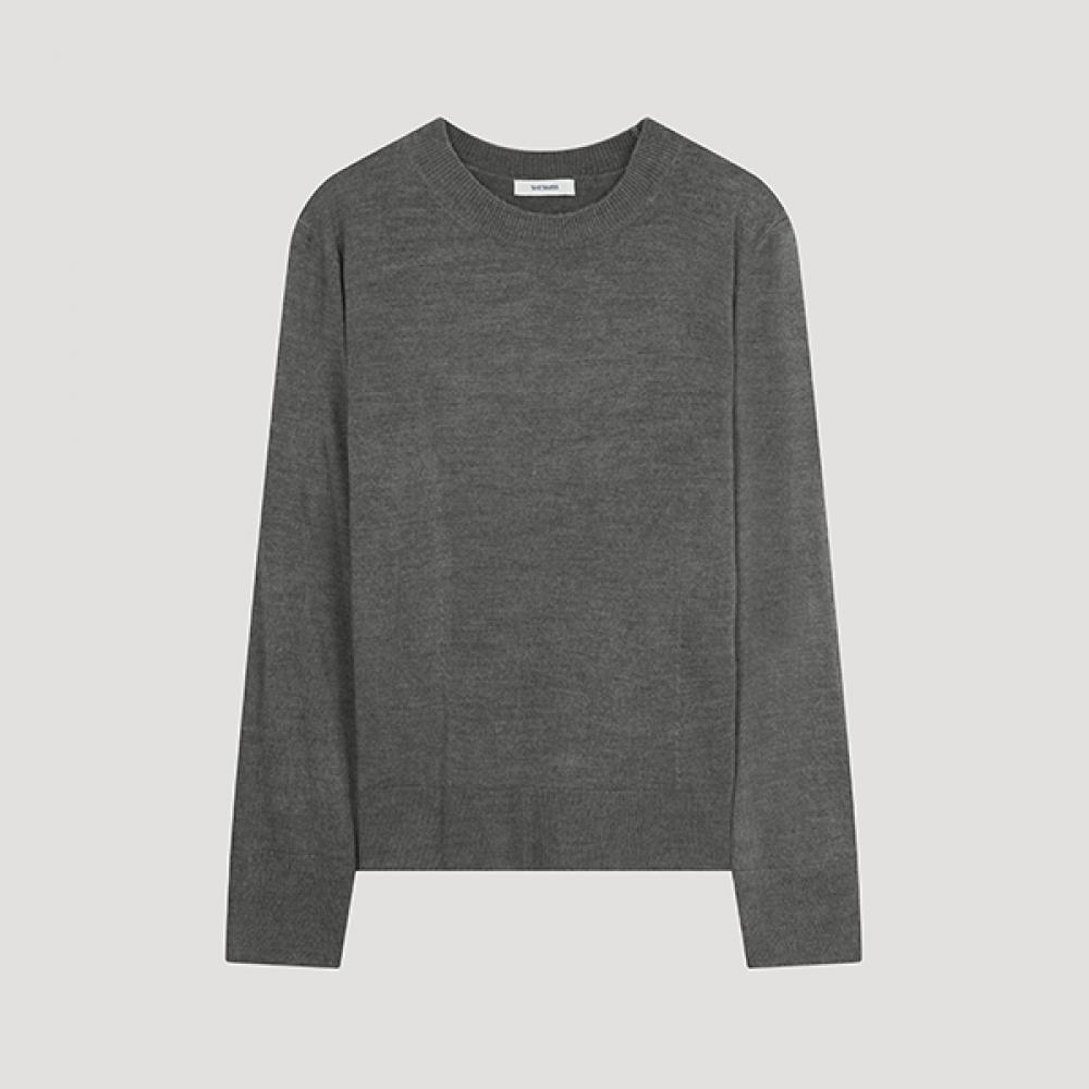 

She S miSS baSic Round Neck Knit SSkpoo42530 Mg MELANGE GRAY/66