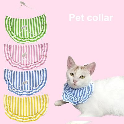 Haustierhalsband, modisch, gestreift, für Haustiere, Lätzchen, Schal, verstellbar, bequem, für Hunde und Katzen, Speicheltuch, Heimtierbedarf