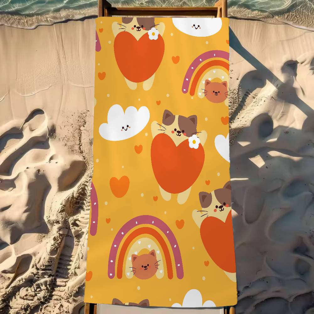 Asciugamano da Bagno con Stampe di Animali Cartoni Animati Microfibra Morbido Assorbente Traspirante Per Bambina Bambini Asciugamano da Spiaggia Decorativo Cartoni Animati