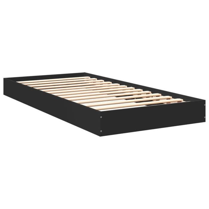 VidaXL Bed Frames Black 75x190 Cm Engineered Wood, Bedroom Furniture, Bed Base, Pallet Bed, Bed, Single Bed, 842078