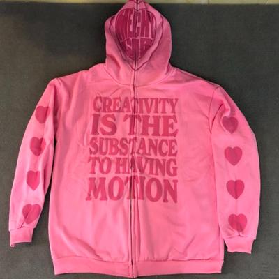 Y2K Gothic Letter Printed Zipper Hoodie Women's Street Harajuku Retro Hip Hop Fashion Casual Sweatshirt Korean Edition