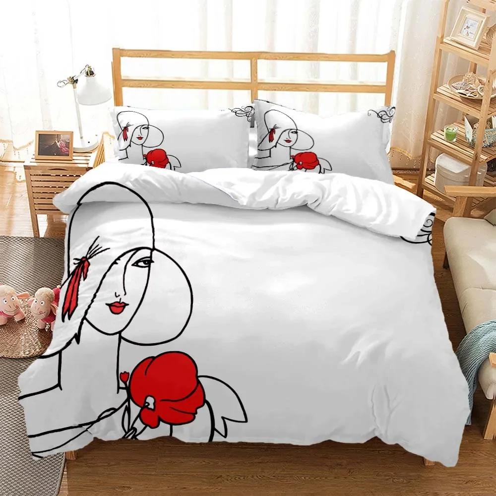 Ladies' Graceful and Elegant Style, Exquisite Printed Polyester Bedding, High-end Atmospheric Bed Sheet Set, Soft Andcomfortable