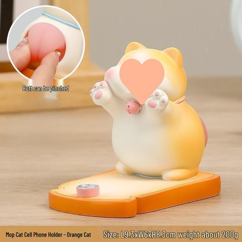 Cute Creative Cat Phone Holder – Desktop Decoration & Stress Reliever Gift for Girls