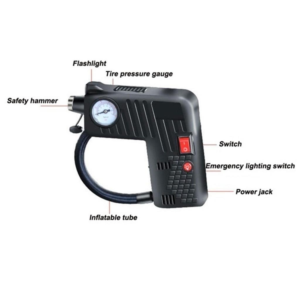 Sagit 12V Portable Tire Inflator Pump LED Safety For Motorcycle Electric Auto Car