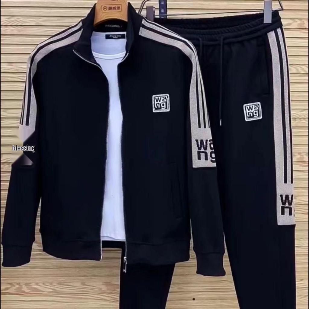 Men's Trendy Elastic Sportswear Two-Piece Set - Autumn/Winter Casual Outfit