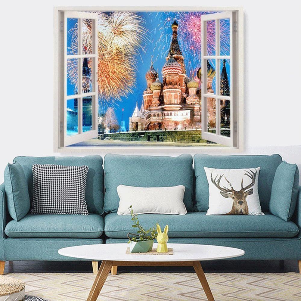Pittura a diamante rotonda completa Chiesa Cattedrale dell'Ascensione di Wassim Mosca Immagine con strass