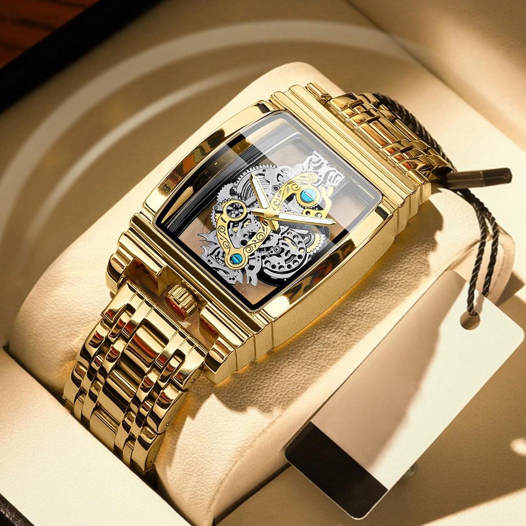 Men's Fashion Tourbillon Genuine Leather Motorcycle Watch - Waterproof & Luminous