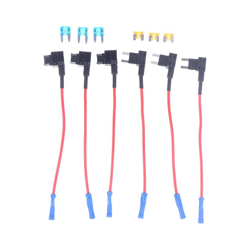 12 Stück 4 Arten von 12V Zusatzschaltkreisadaptern und Sicherungssatz - Abzweig-KFZ-Sicherungshalter mit Micro2 Mini ATC ATS Thin Abzweigadapter