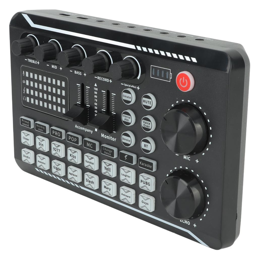 Live Sound Card Bluetooth Noise Reduction Voice Changer Sound Mixer Podcast Equipment for Streaming Podcasting Gaming