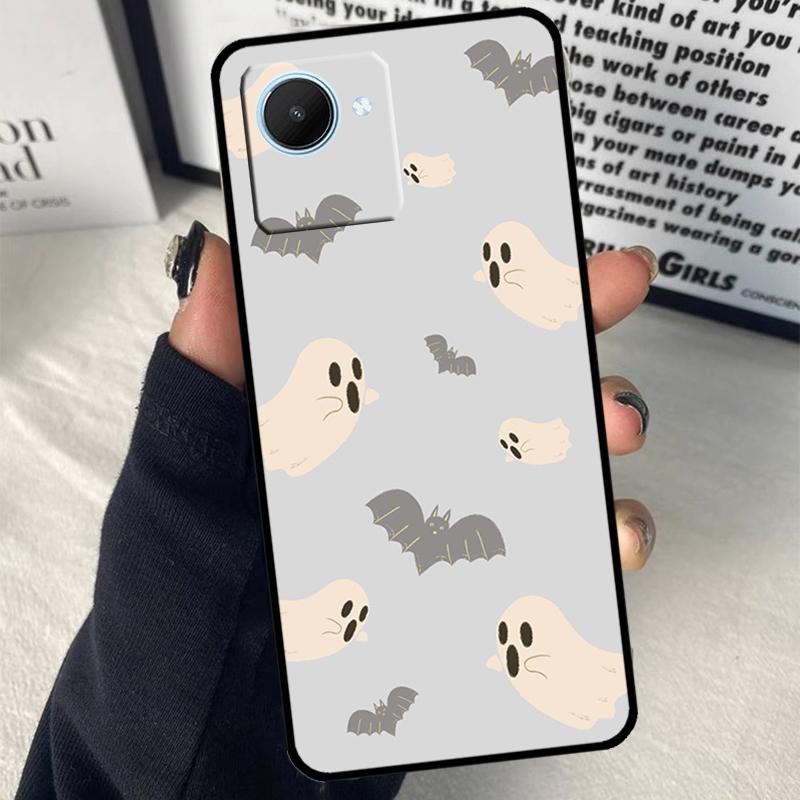 

Cute Halloween Ghost Bat For Realme C55 C75 C67 C63 C51 C61 C53 C35 C65 C71 11 12 13 14 Pro Plus GT6 GT7 15 Pro Case Realme 12 Pro Plus