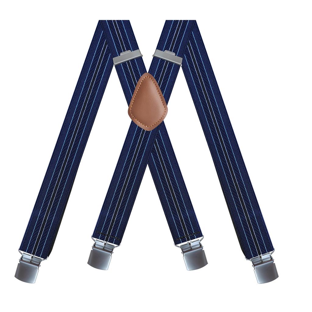 Elastische Hosenträger für Erwachsene mit 4 Clips für Herren und Damen, Hosenträger-Clips, 23 Farben optional