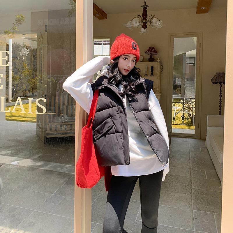 Autumn and winter new cotton vest women's stand-up collar wear cotton clothes vest vest jacket vest
