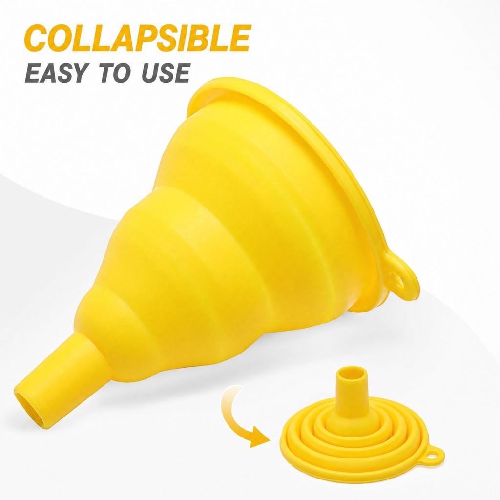 Silicone Funnel, Foldable Expandable Multifunctional for Kitchen Oil and Transfer