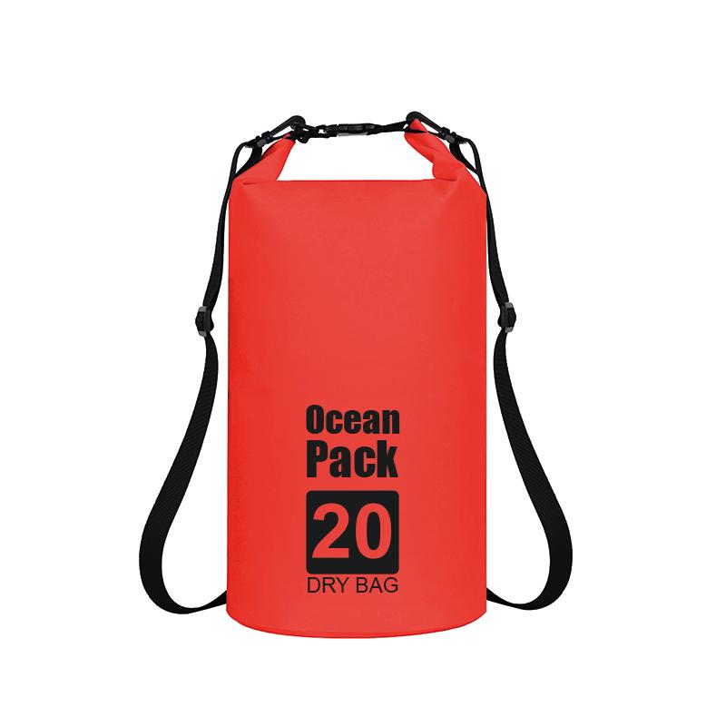 Low MOQ Dry Bags 20L Sports Travel Hiking Swimming Outdoor Camping Waterproof 500d PVC Waterproof Dry Backpack красный