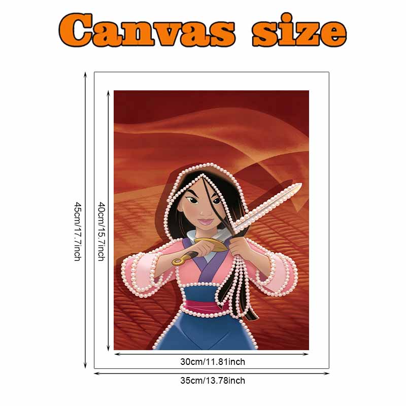 Disney Arte di perle: Kit Pittura con Perle a Tema Mulan Set Artistico Fai-da-te con Diamanti di Perle Adatto per Principianti e Adulti, Ideale per Decorazione Murale Domestica e Regali