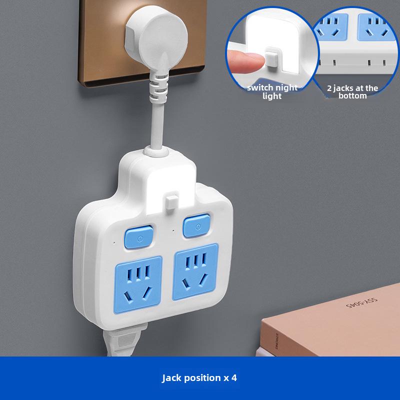 Multifunction USB Nightlight Power Strip with Wireless Multi-Switch and One-to-Many Conversion Sockets.