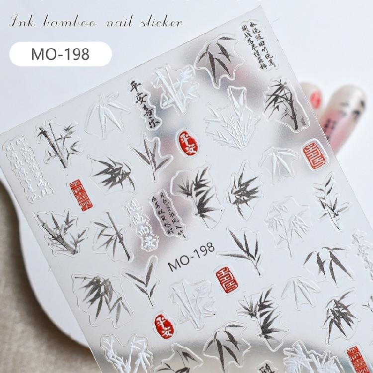 Realistic Ink Chinese Landscape Painting  Self Adhesive Nail Sticker Decals