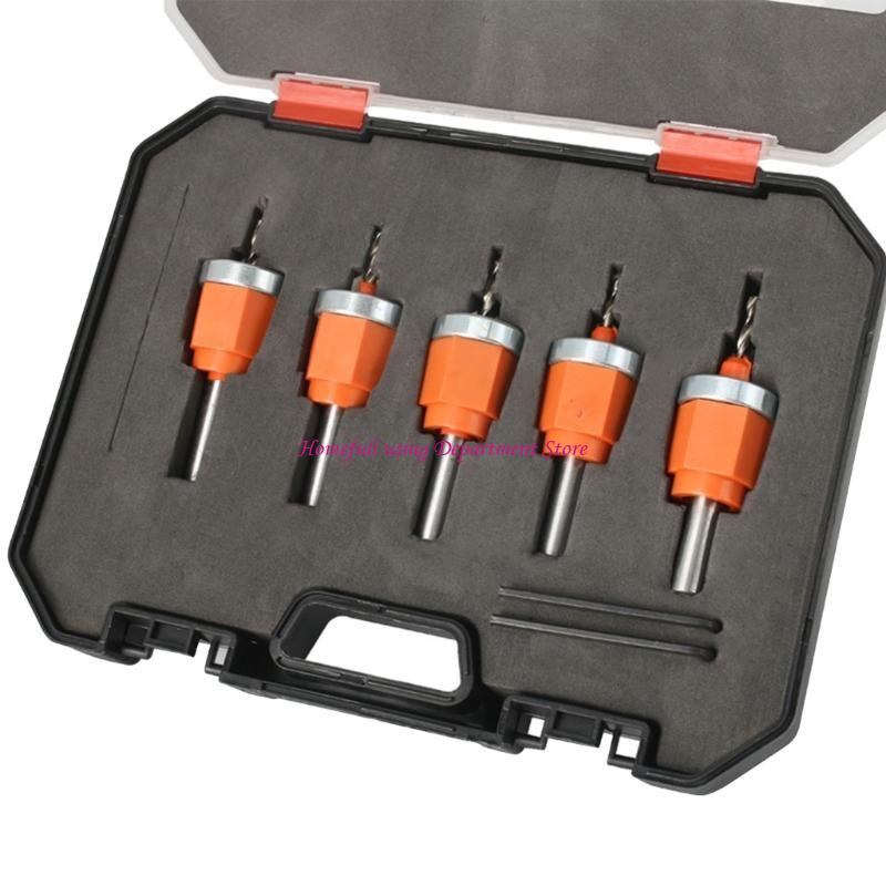 

5/6Pcs Countersink Drill Bit Hole Drill Bits Countersink Woodworking Counterbore