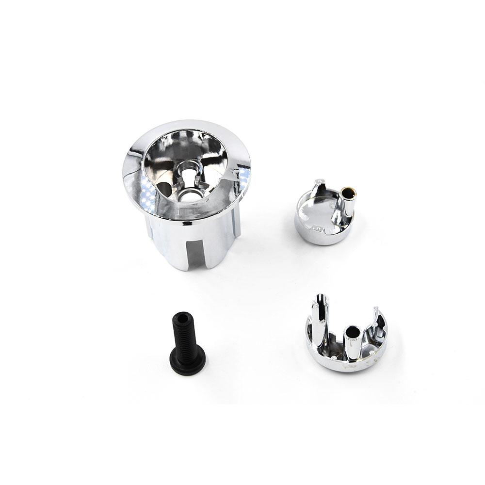 AH0001800R Zweimengendruckknopf Halbmond-Stil Für ROCA Spülkasten D2D Gewindebeträtiger Drücker Kurzer Körper Chrom