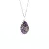 Irregular Natural Crystal Amethyst Rough Stone Pendant, Handmade Twisted Stone Necklace N651