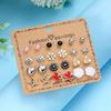 12 Pairs Combination Stud Earrings For Women Girl Moon Star Flower Pearl Zircon Heart Mini Earring Party Personality Jewelry