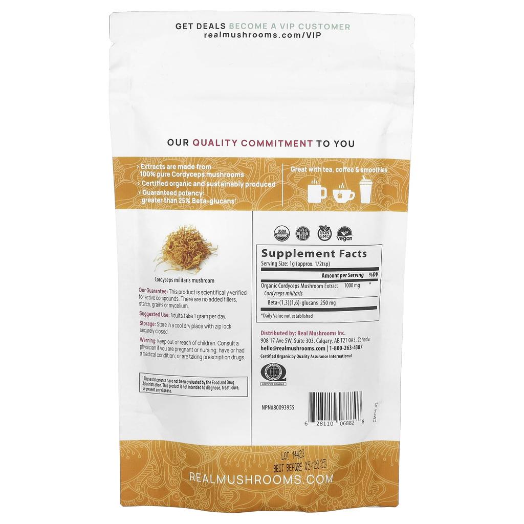 Real Mushrooms, Cordyceps-M, Organic Mushroom Extract Powder, 5.29 oz (150 g)
