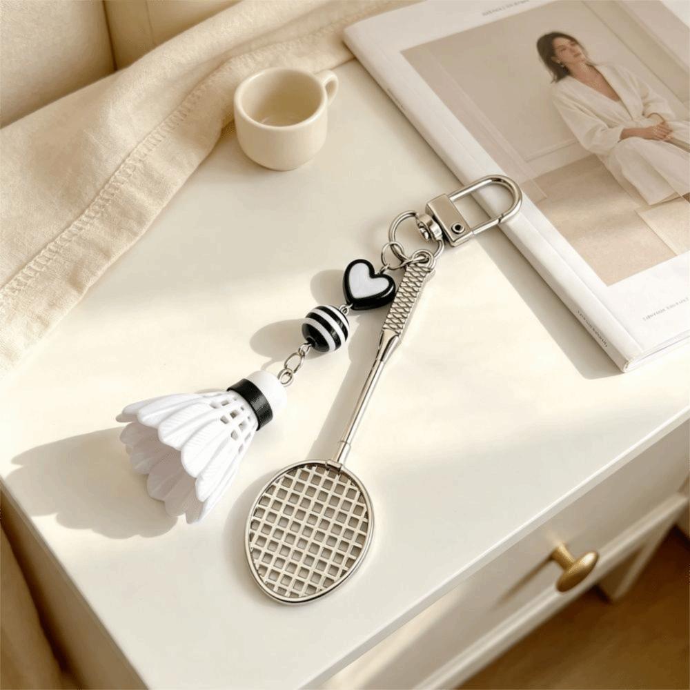 Creative Design Badminton Racket Keychain Mini Size Badminton Pendant Keyring Bag Ornament
