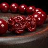 1 Stück Elegantes Zinnoberstein Pi Xiu Glücksarmband Nationalstil Charm-Armband mit geschnitzten Pixiu-Perlen