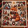 Handmade Christmas Decoration Projects Animal Cross Stitch Kit, Holiday Embroidery Starter Seasonal Present for Friends Pattern, Festive Craft