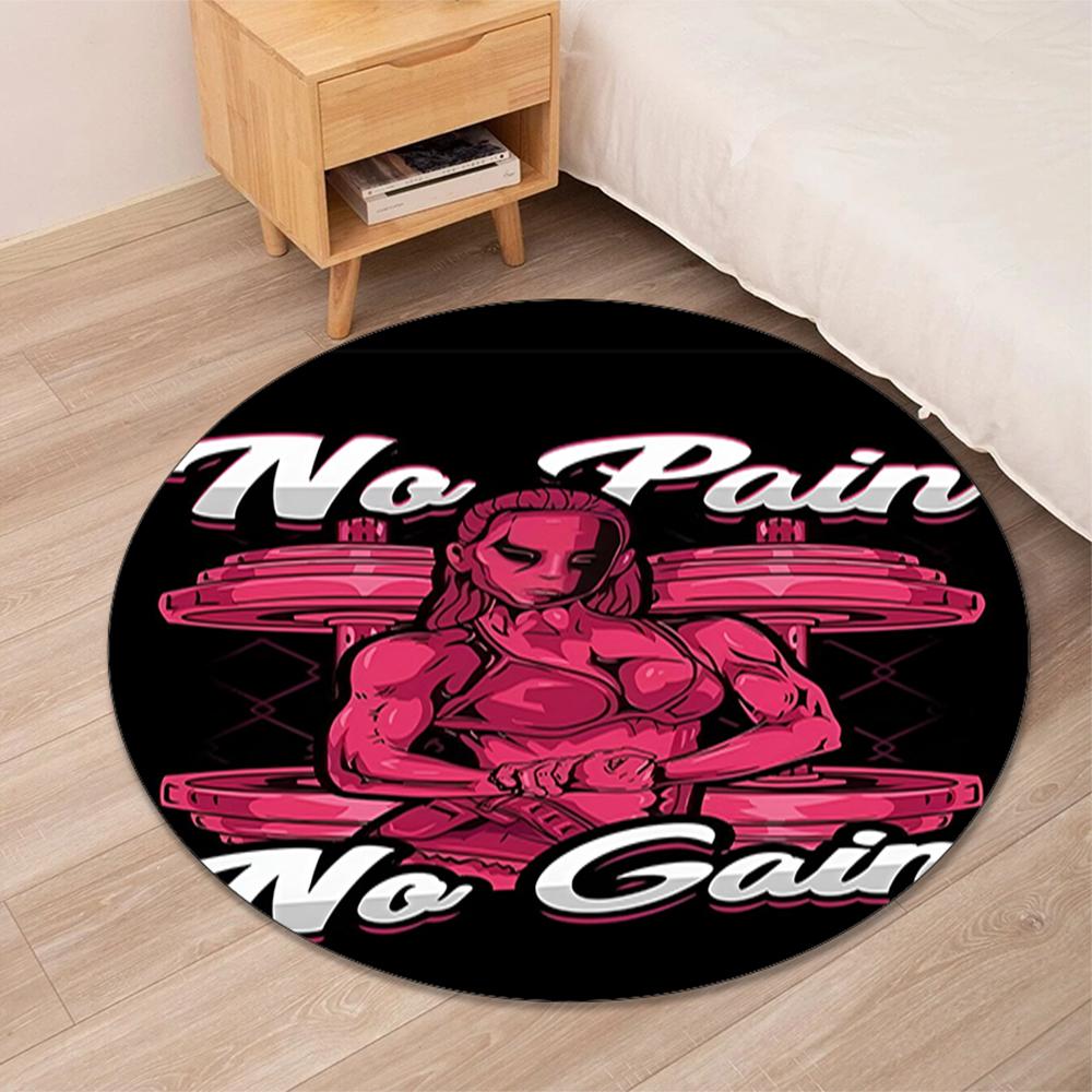 weightlifting Printed Round Rug Carpet Chair Rug Area Rug Entryway Doormats,for Office Chair Living Room Bedroom Kitchen Room.