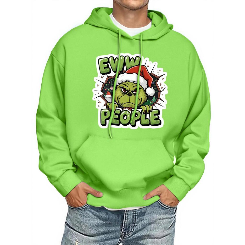 Men's Print Hooded Sweatshirt Long-Sleeve Casual Pullover Hoodie Hooded Sweatshirt
