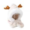 Autumn and Winter Children's Hats and Scarves Integrated Boys and Girls Thickened Christmas Hats Baby Windproof Antler Hats Neck Protection