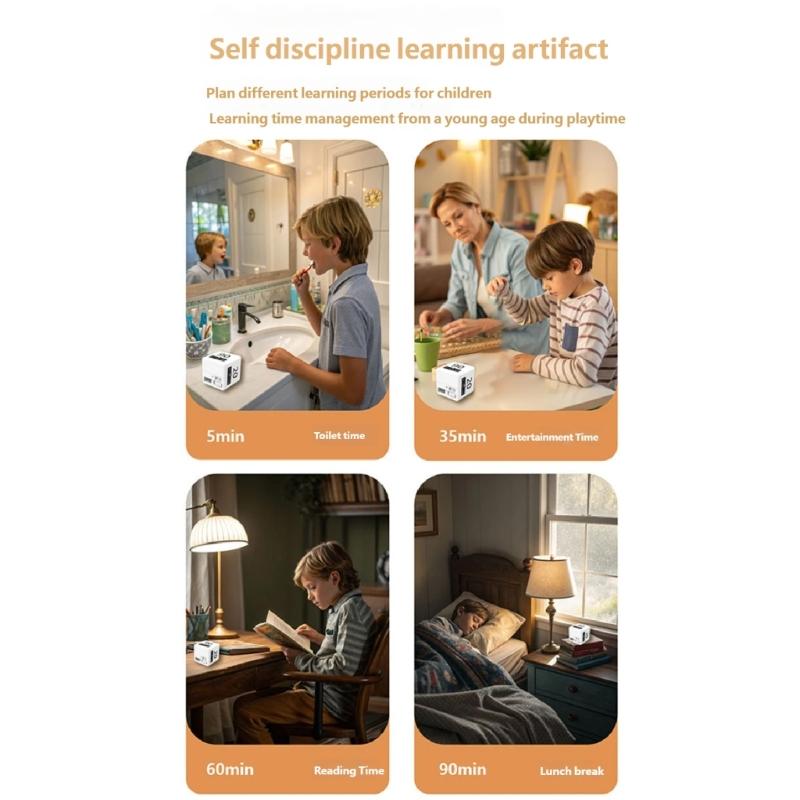 Light Weight Cubes Timer Flipping Electronic Timer Countdowns Reminder for Time Management and Countdowns Setting Enduring