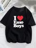 Woman Tshirt I Love Emo Boys T Shirt Short Sleeve Funny T Shirt Print Fashion Harajuku Streetwea Casual Tops Couple Tees Top