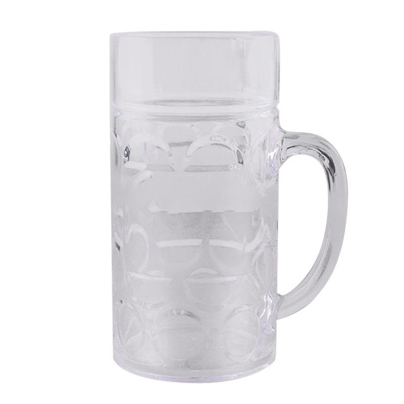 Reusable 32oz Plastic Beer Mug 1 Liter with Handles Pineapple Cup Drinks Cups Breakfast Milk Coffee Water Mug Barware Drinkware