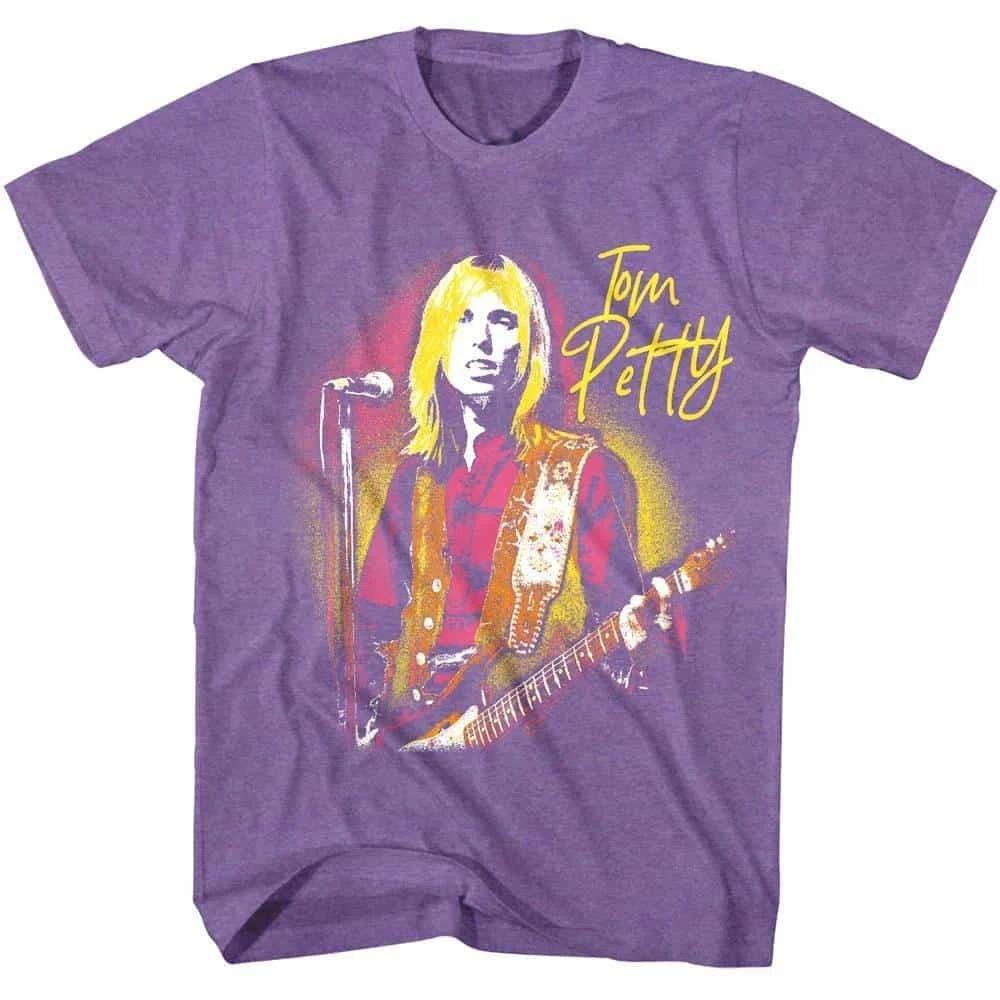 Tom Petty Rockin the Mic Men s T Shirt L