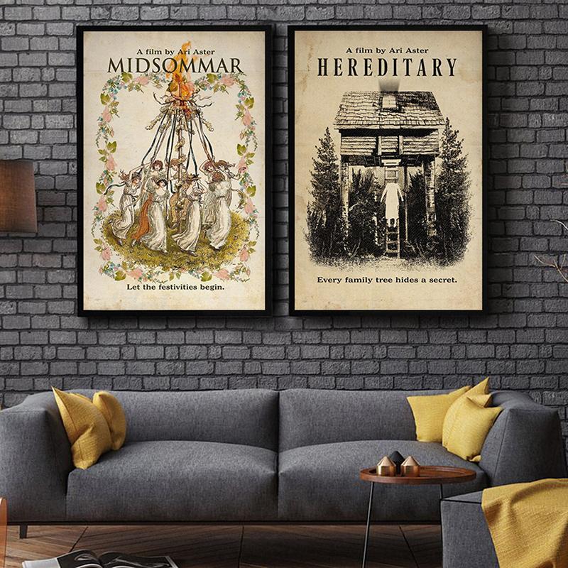 Plakat filmowy Midsommar Hereditary Wydruk na płótnie Malarstwo abstrakcyjne Obrazy ścienne Sztuka nordycka Salon Wystrój domu Prezent dla fana filmu