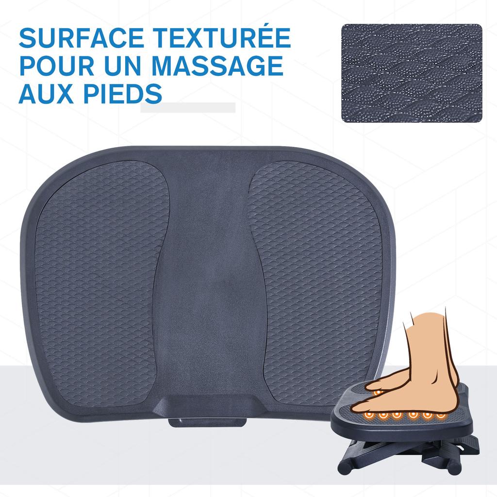 Office Footrest, Adjustable Height and Tilt, 45 x 34 cm, Grey