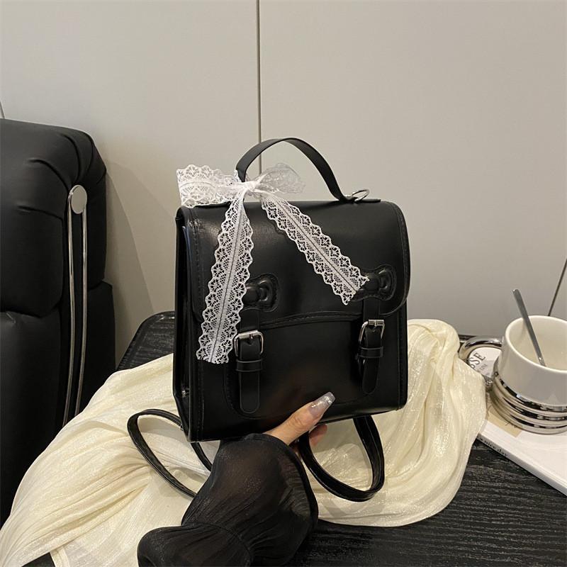 Fashion Bow College Style Backpack For Women With Pu Material And Stitching Details For Daily Use