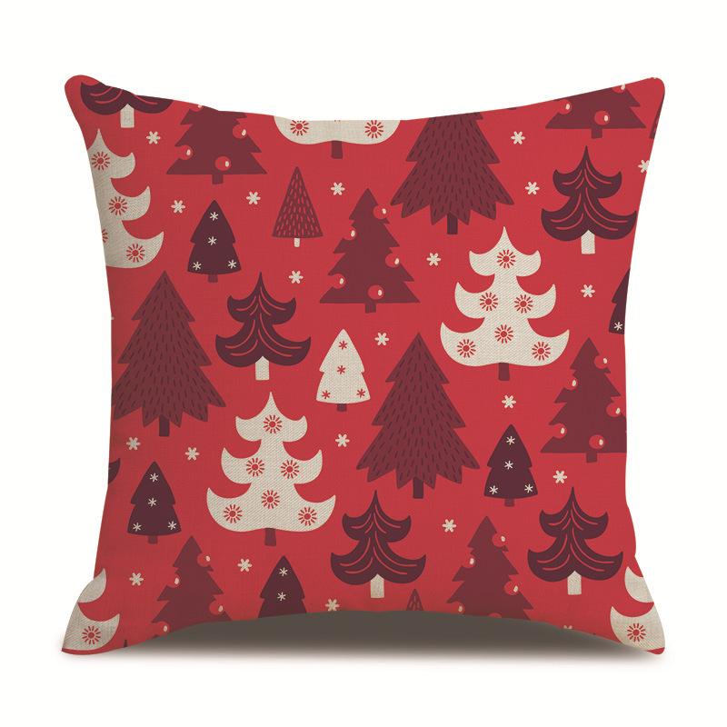 Christmas Creative Single-sided Pillowcase Living Room Linen Car Pillowcase Sofa Pillowcase Bedside Cushion Cover