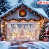 Extrem großes Weihnachtsfeier-Banner mit Winterdorfszene, dekoriert für Weihnachten, Neujahr, Geburtstag, Garage