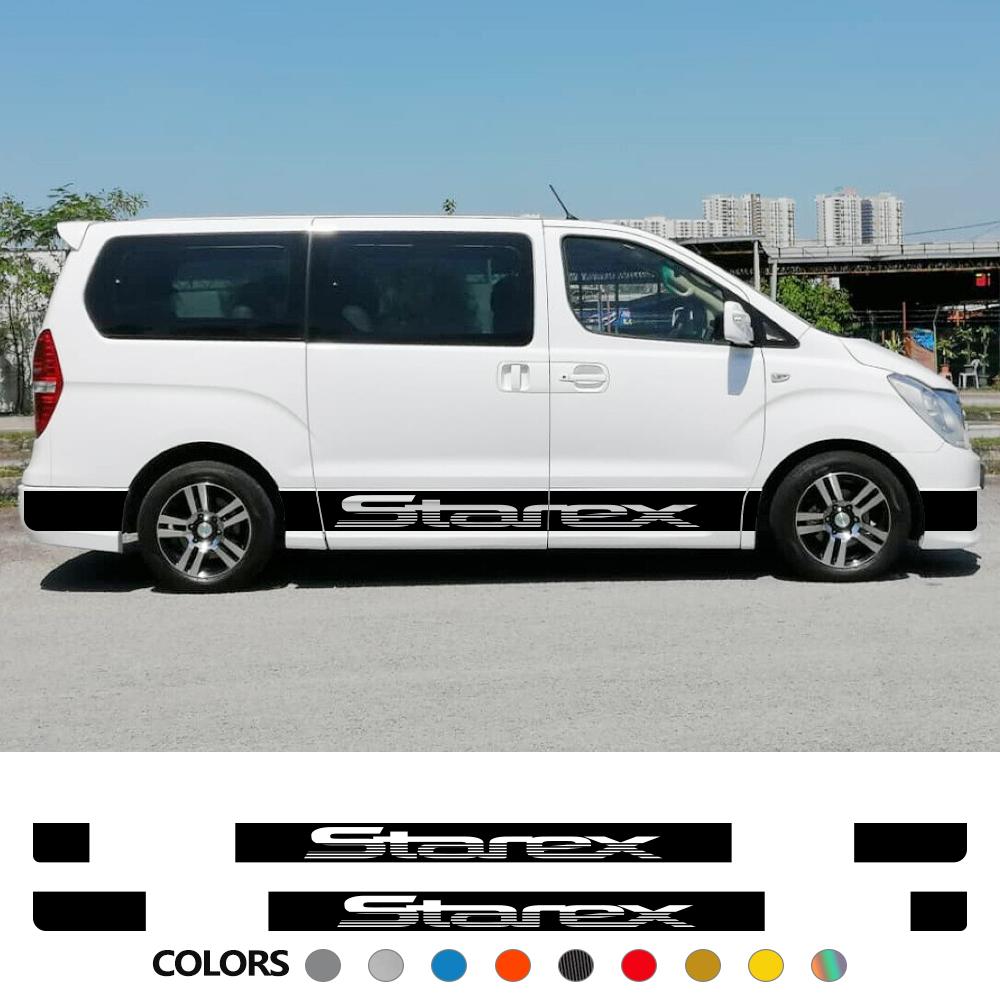 Van Door Side Stickers For Hyundai Grand Starex H1 Royale H200 H300 A1 2007-2022 Camper Car Stripes Decor Decal Auto