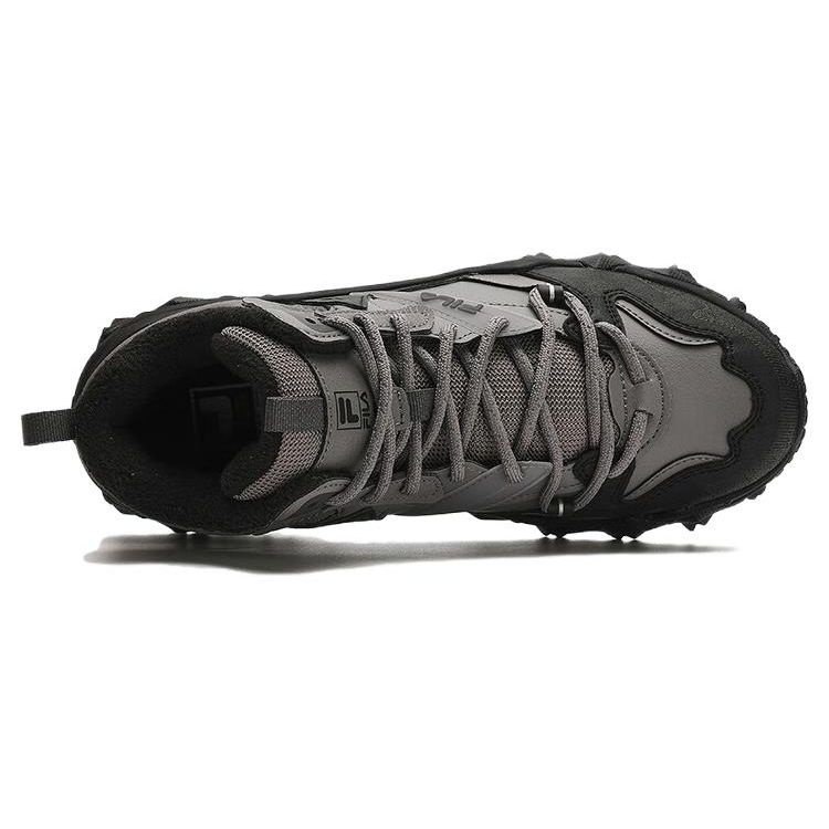 Fila Disruptor Comfortable Fleece Durable Lightweight High-Top Dad Shoes Women Sneaker Gray Black F12W342127FDB
