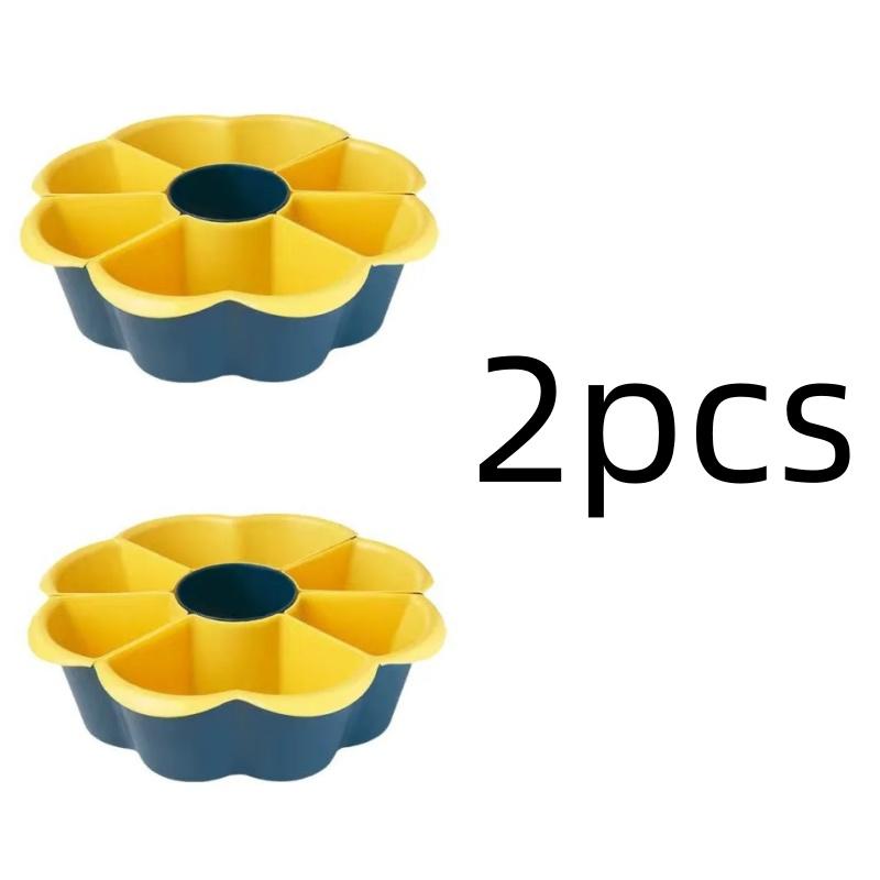 1/2pcs Multi Functional Hot Pot Platter with Double-layer Drain Basin, Large Capacity Rotating Basin, Essential for Hot Pot