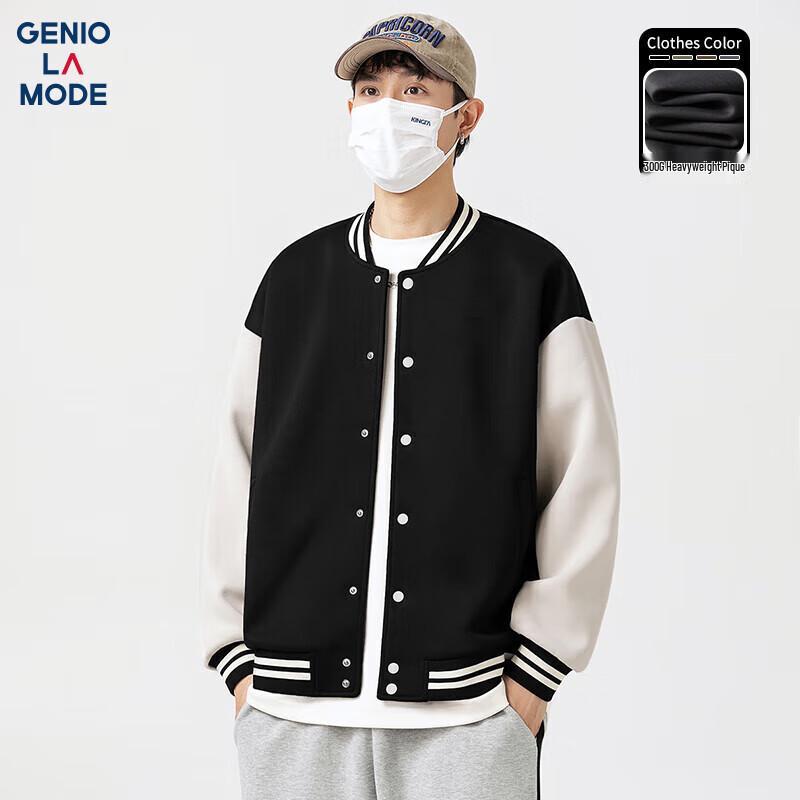 

GENIOLAMODE Men s Heavyweight Color Block Baseball Jacket