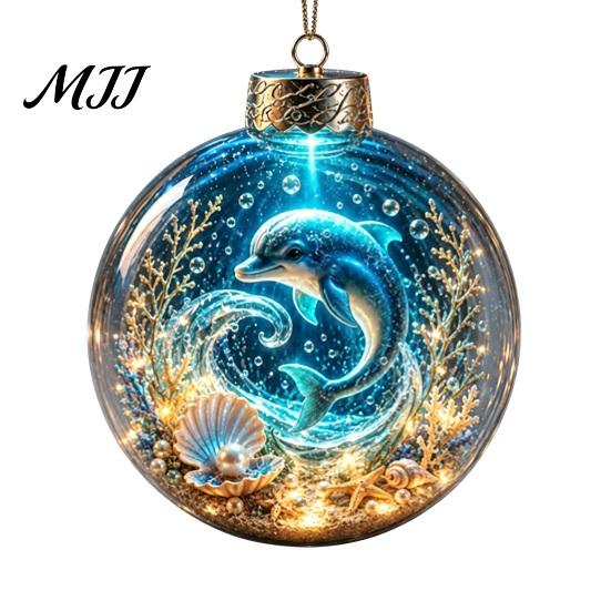 Innen Außen Festliche Partyartikel Meeresbewohner Weihnachtsbaumkugel Ornament, 3D Meeresleben Hängende Dekoration, Einzigartige Baumkugeln Strand Küsten Weihnachten