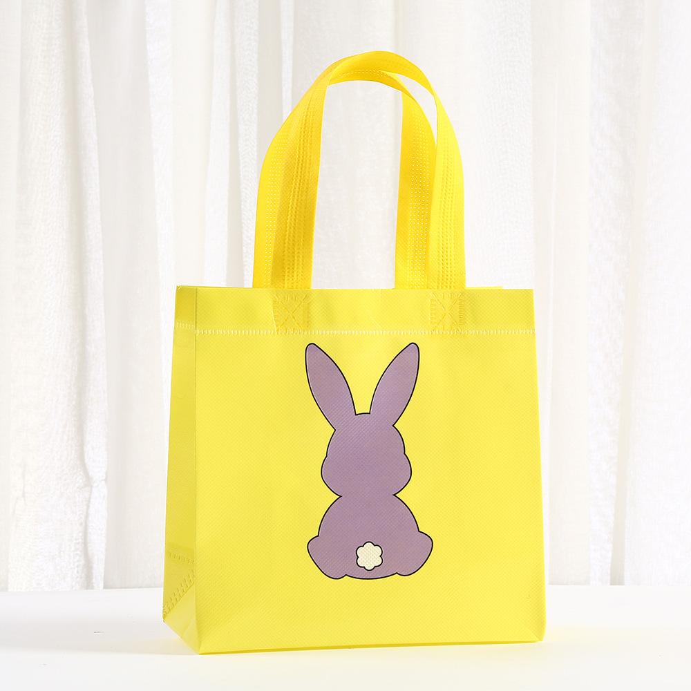 12/30pcs Easter Bunny Gift Bags Colorful Non-Woven Fabric Bags for Easter Party Treats Goodies and Small Gifts Candy Egg Bags