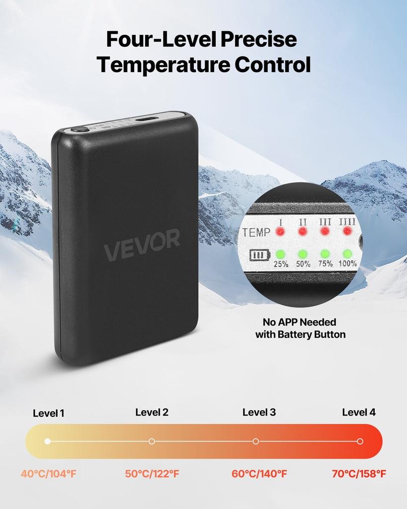 Heated Socks, 5000mAh Battery Powered, Rechargeable Heating Socks with 4 Heating Levels, Electric Heated Sock for Men Women, Foot Warmer for Hunting
