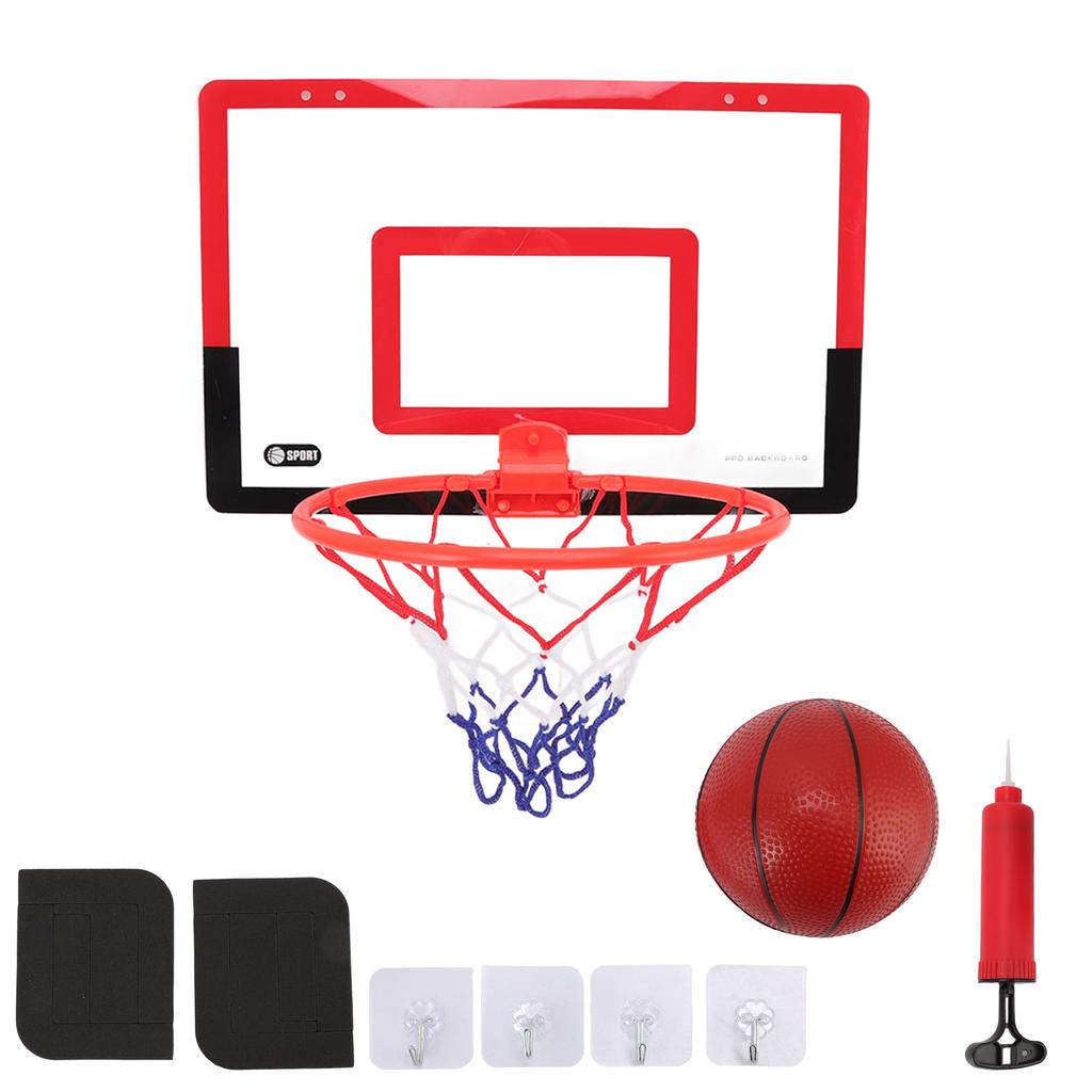 Mini Basketball Hoop Set Hole Free Mounting Bounce Design Red Black Indoor Parent Child Interaction
