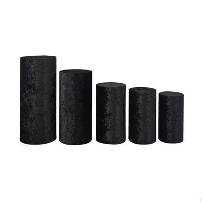 5 Pieces Cylinder Dessert Pedestal Covers Plinth Stand Stretch Elegant